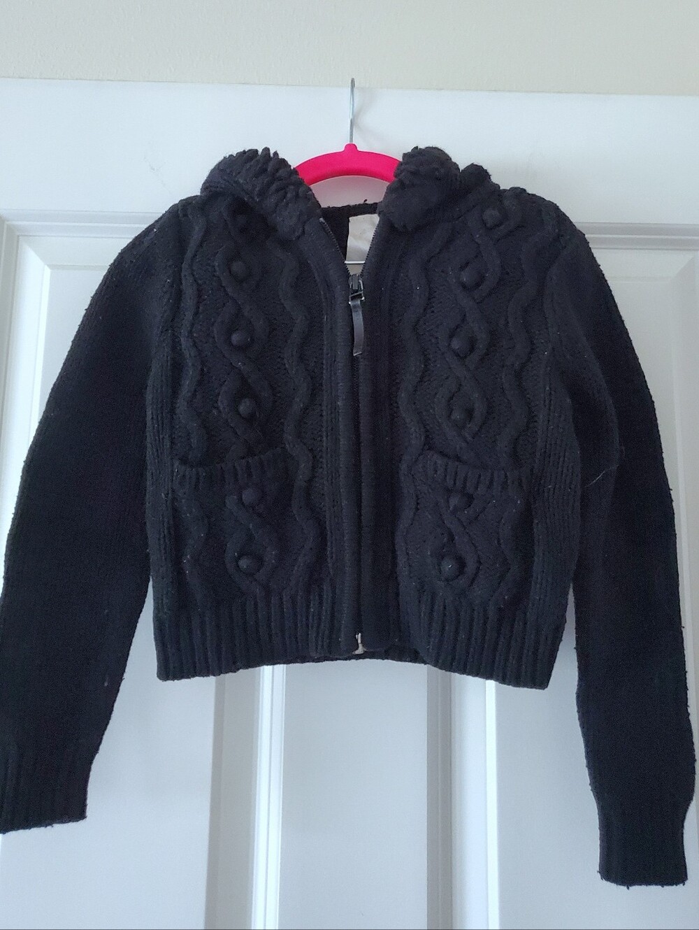 Old Navy Little Girl's Lamb's Wool Chunky Knit Zip Up